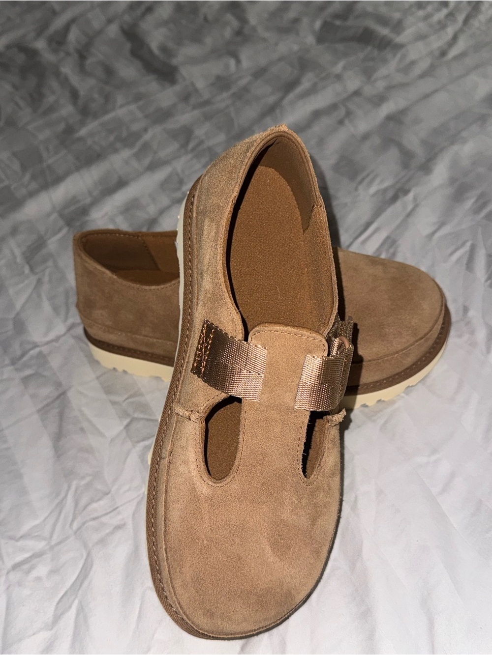 UGG Women's Suede Mary Jane Mules in Chestnut